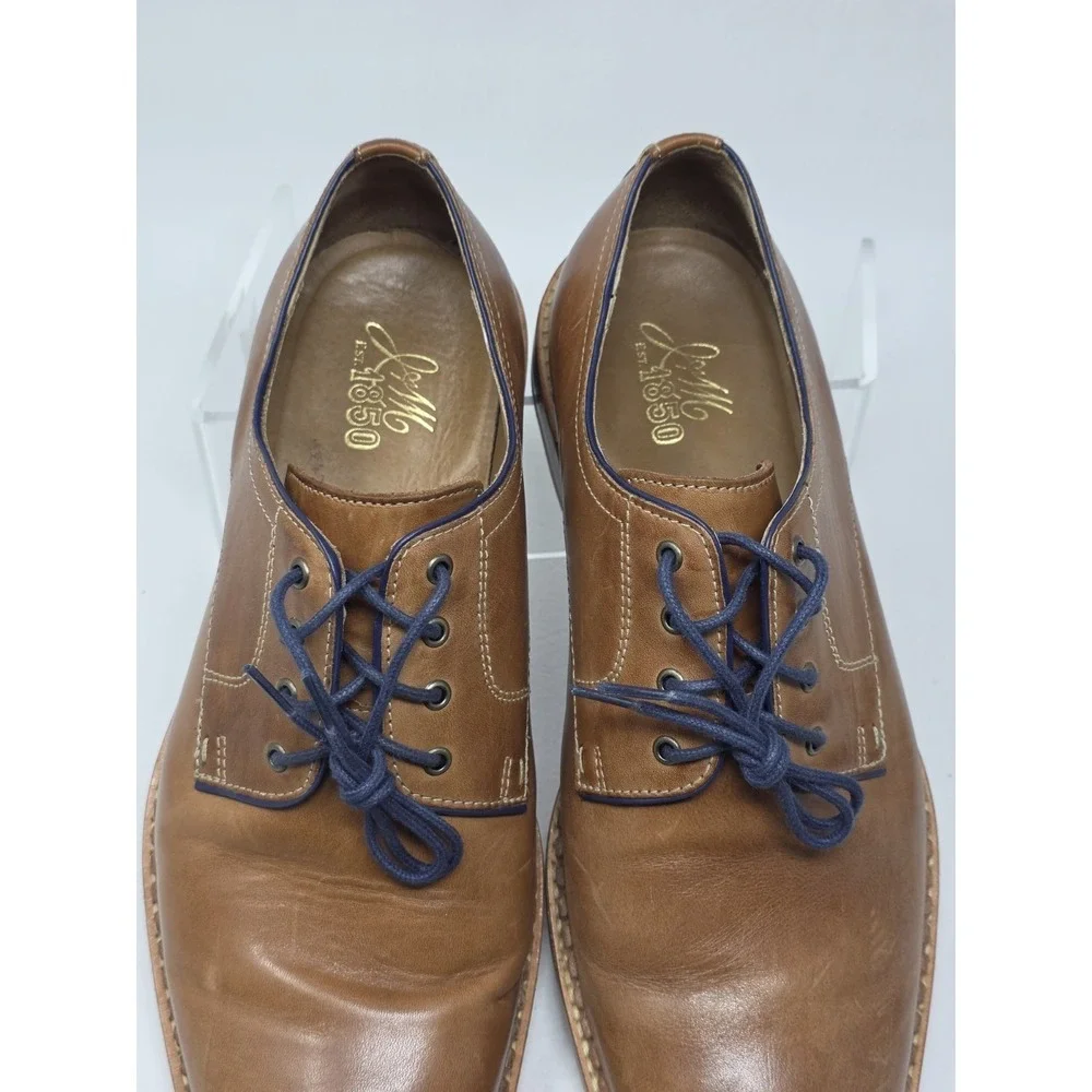 Johnston & Murphy Shoes Mens Size 10.5M Brown Leather Plain Toe Derby 27-1180